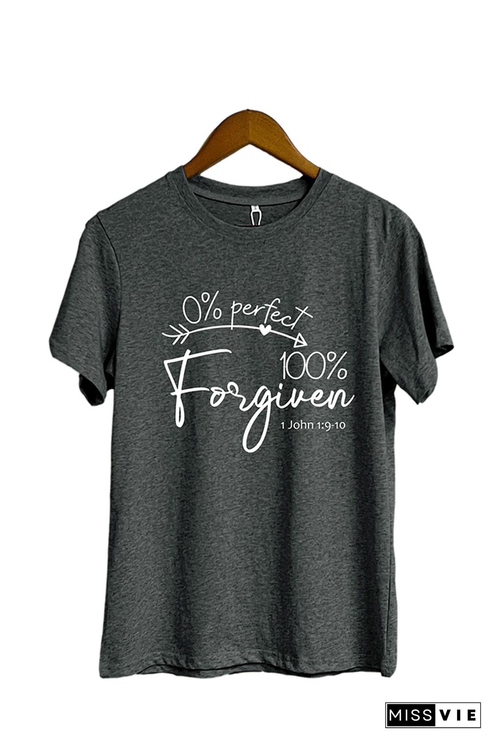 Bible Verse 0% Prefect 100% Short Sleeve Graphic Tee Wholesale