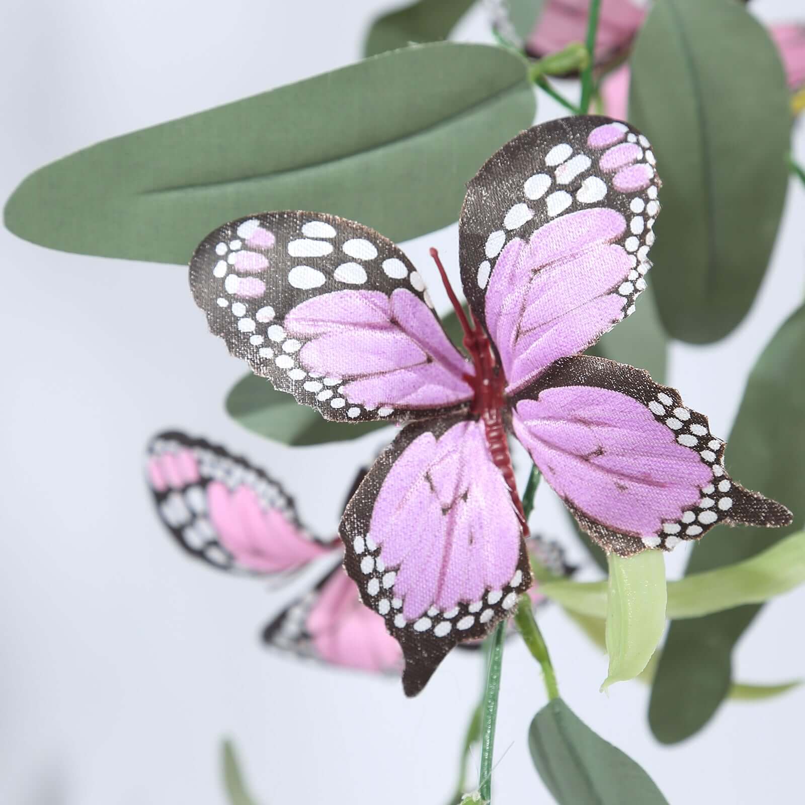 3 Pack Faux Butterfly Flowers Garland with Willow Greenery Leaves, Artificial Garland Vines - 6ft