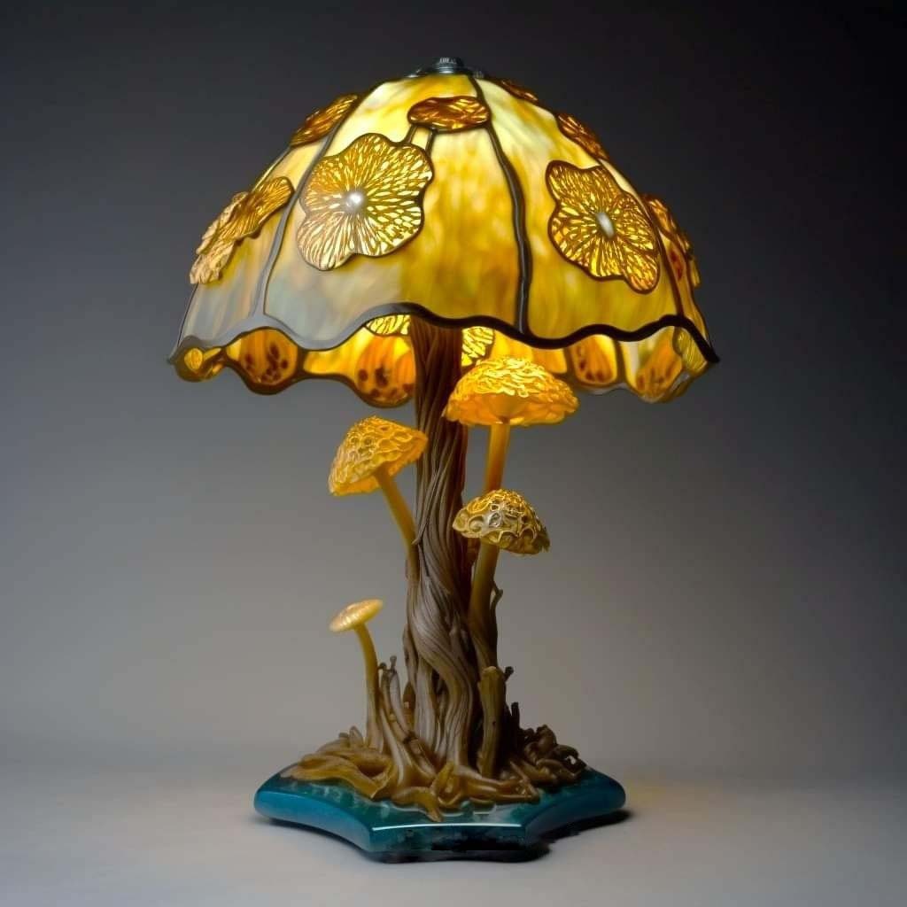 49% OFF - Stained Glass Plant Series Table Lamp