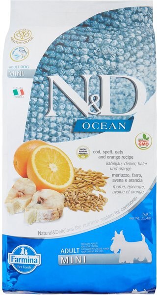 Farmina NandD Ocean Codfish and Orange Ancestral Grain Mini Adult Dry Dog Food