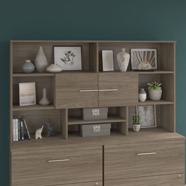 Bush Business Furniture Office 500 72W Desk Hutch in Modern Hickory