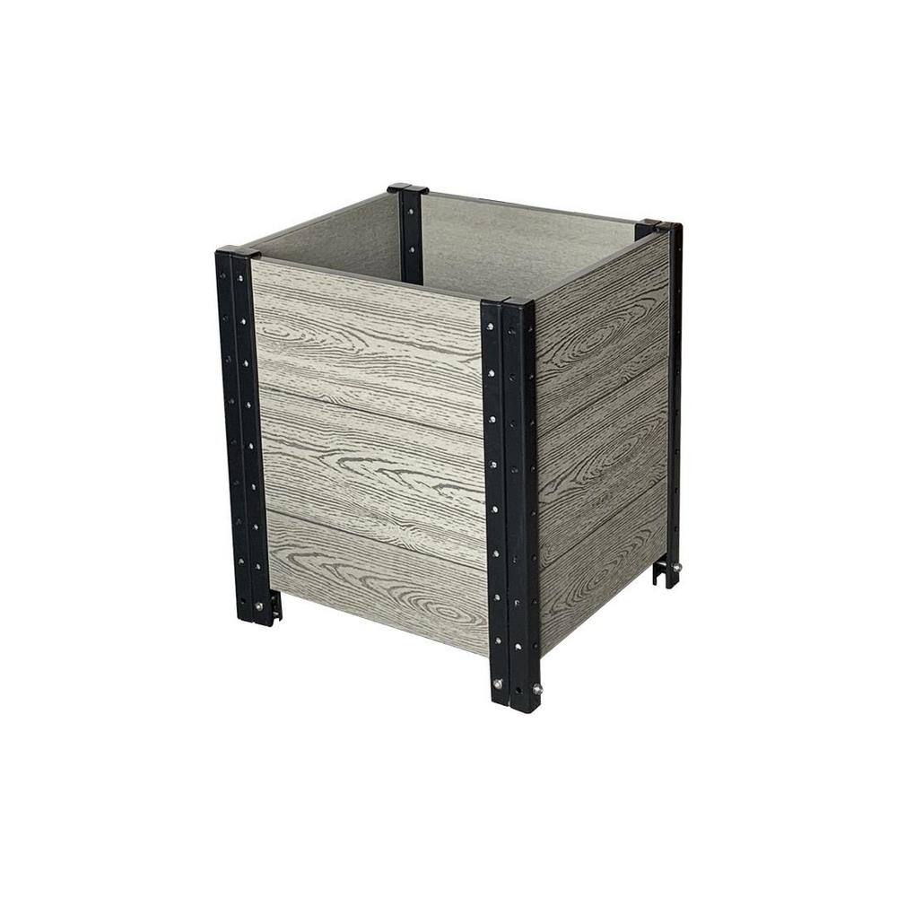 EverBloom 17 in. L x 19 in. W x 21 in. H Composite Planter Box Cornerstone in Grey E211719G