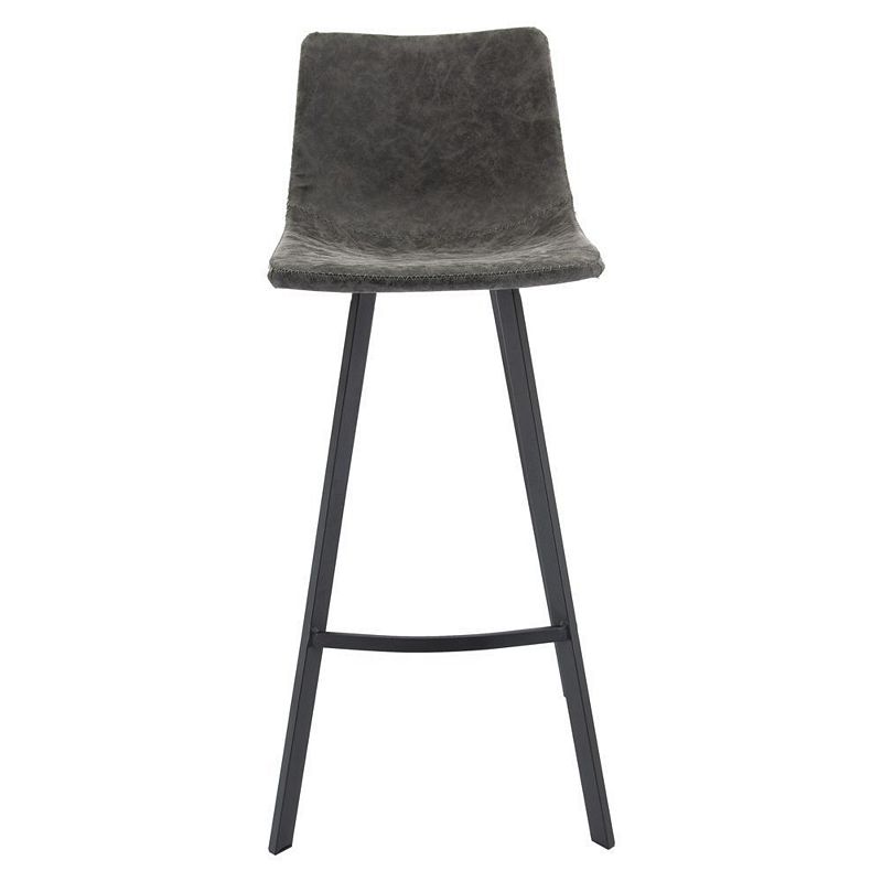 LeisureMod Elland Modern Upholstered Leather Bar Stool