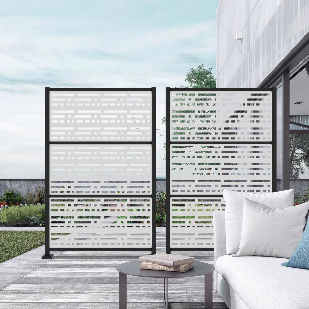 Barrette Outdoor Living 2 ft. x 4 ft. Morse White Polypropylene Decorative Screen Panel 73004795