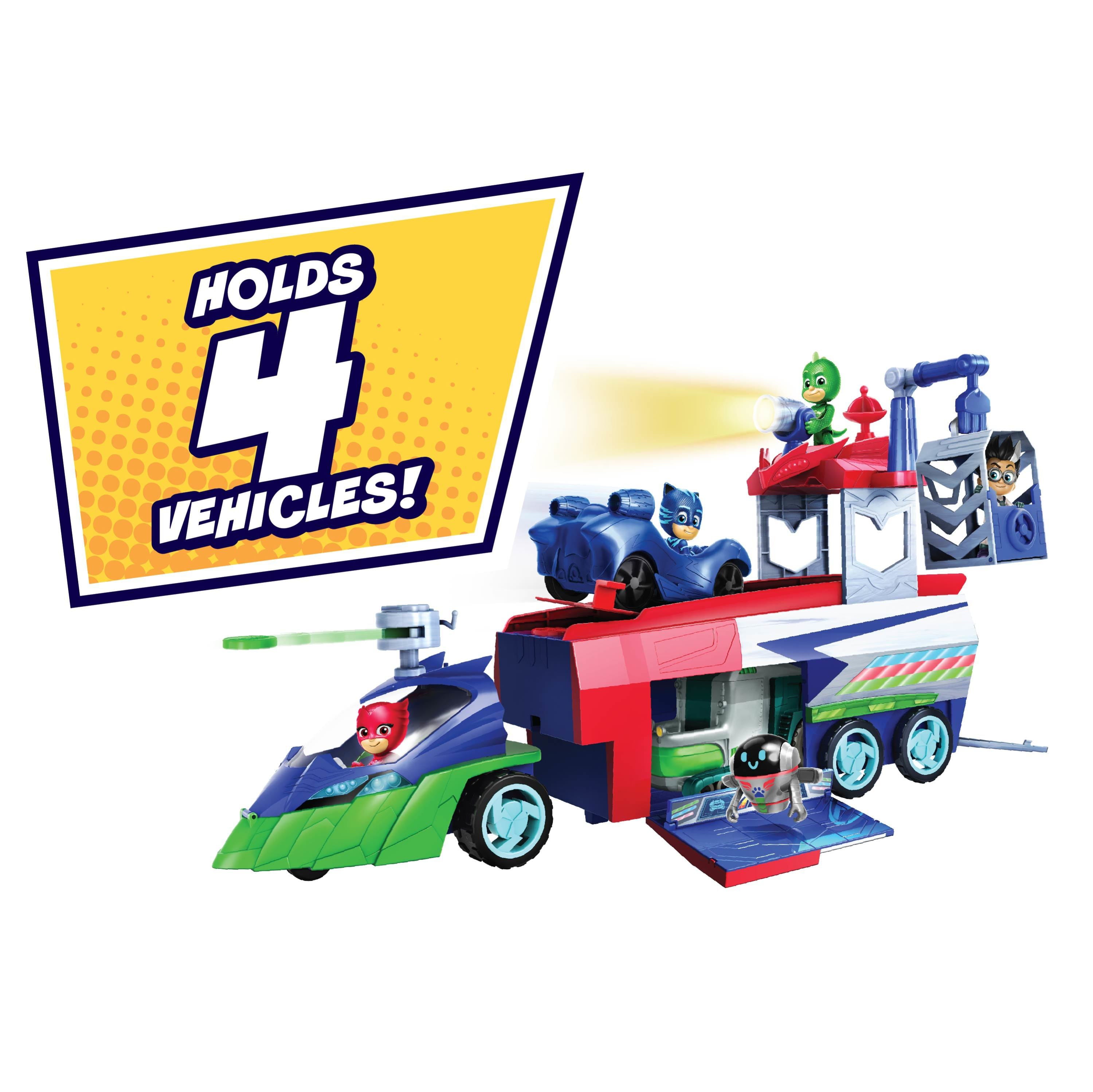 PJ Masks PJ Seeker Vehicle Playset with Lights and Sounds， Includes Catboy and Cat-Car， Stores Up to 4 Vehicles，  Kids Toys for Ages 3 Up， Gifts and Presents