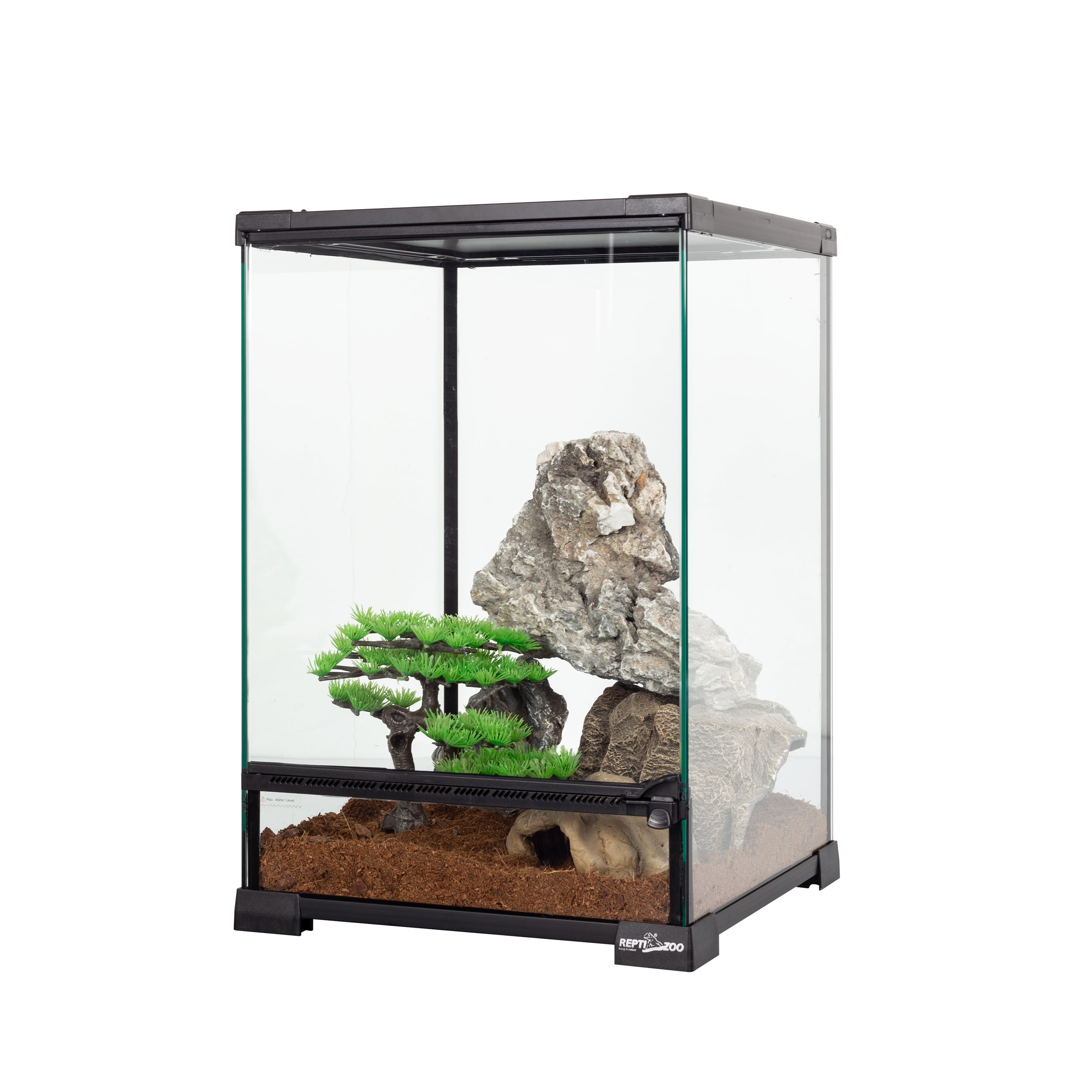 REPTI-ZOO Front Opening Tank Single Hing Door with Screen Ventilation Reptile Tropical Terrarium size 12