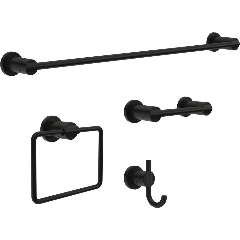 Delta Nicoli J-Hook Double Towel Hook in Matte Black NIC35-MB