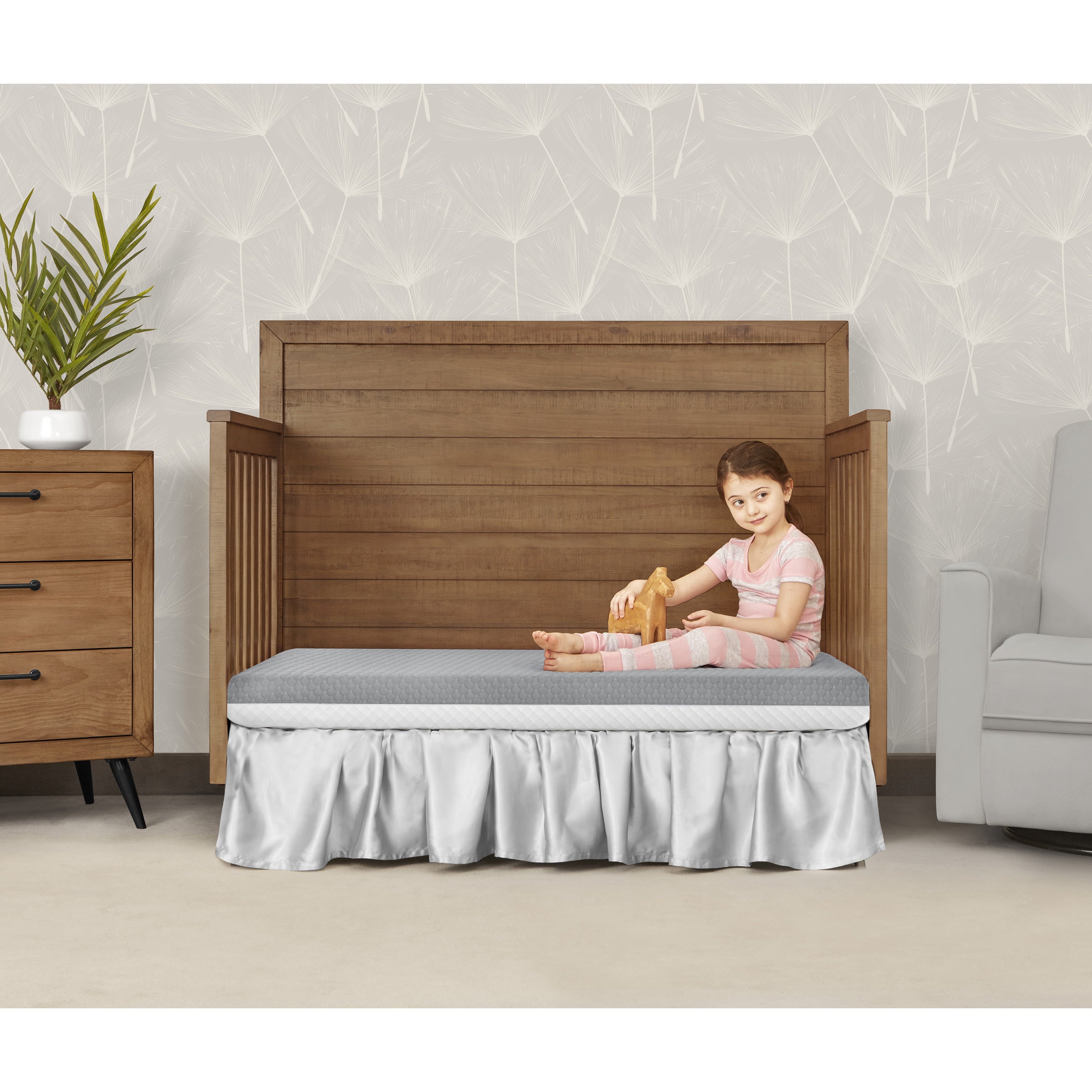 Dream on Me Pure Zen 2 in 1 Crib & Toddler Mattress, Greenguard Gold Certified