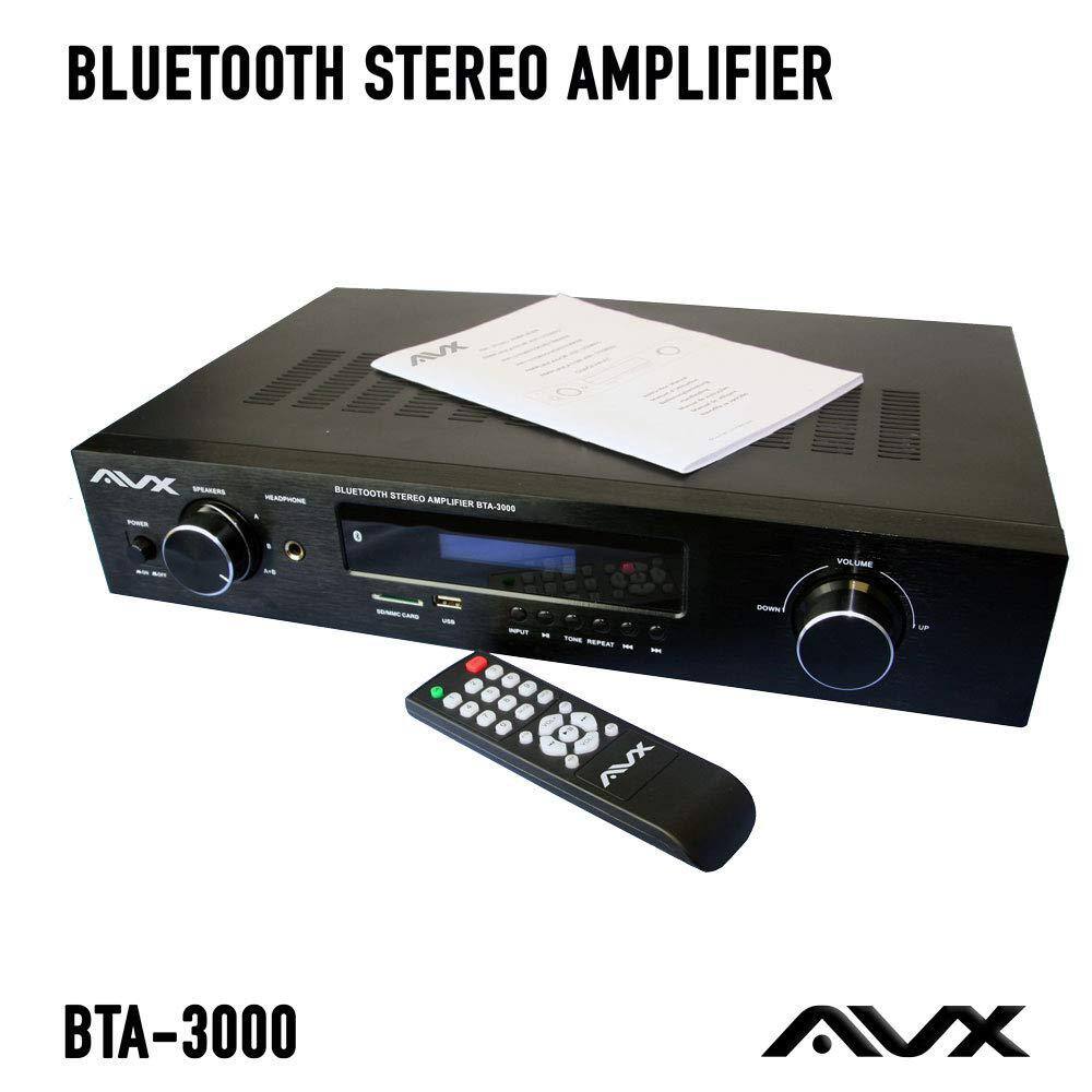 AVX Audio Bluetooth Stereo Amplifier-Receiver With Phono Input and FM Tuner BTA-3000