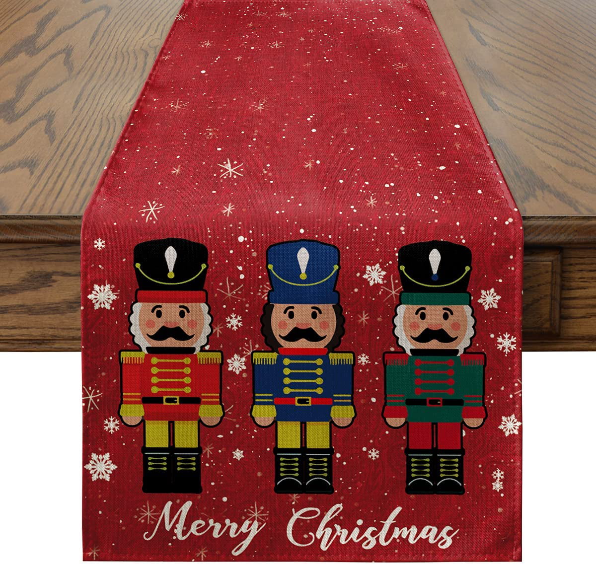 Artoid Mode Nutcrackers Merry Christmas Table Runner 13 x 72 Red Winter Home Kitchen