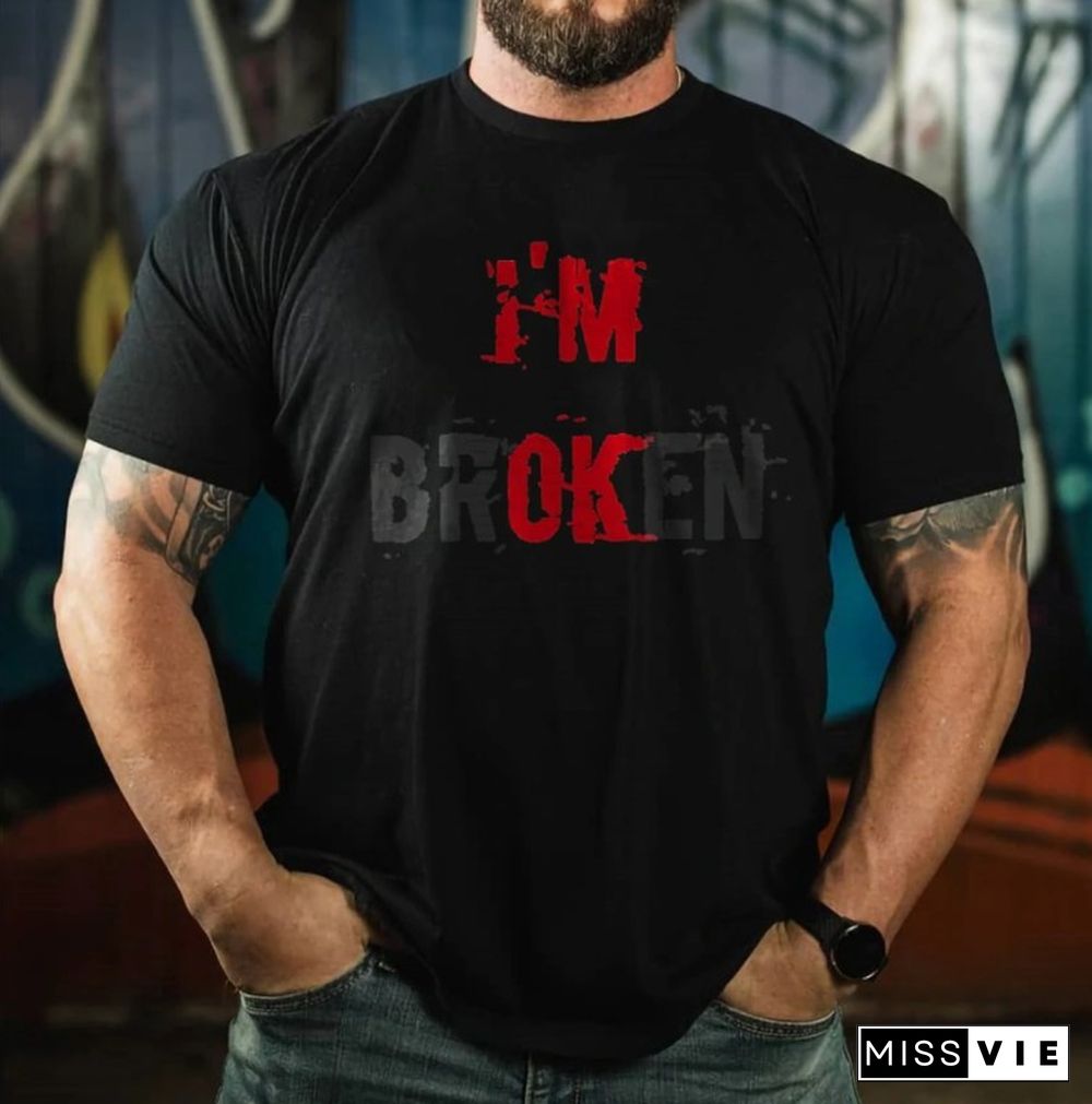 I'M Broken Casual Men's Print T-Shirt