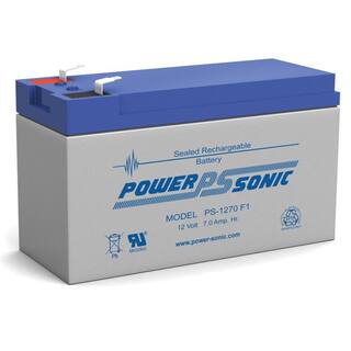 Power-Sonic 12-Volt 7 Ah F1 Terminal Sealed Lead Acid (SLA) Rechargeable Battery PS-1270F1