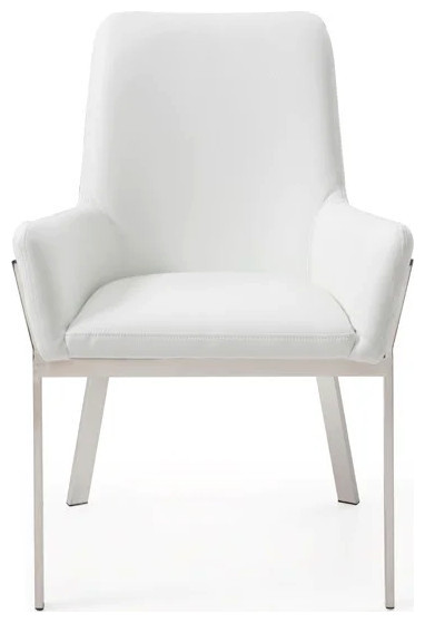 May Modern White Bonded Leather Dining Chair  Set of 2   Contemporary   Dining Chairs   by V.S.D Furniture  Houzz