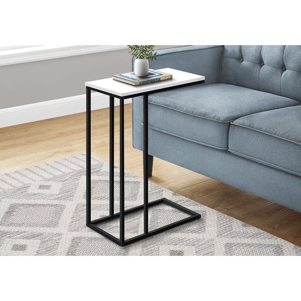 Accent Table， C-shaped， End， Side， Snack， Living Room， Bedroom， Metal， Laminate， Contemporary， Modern - 15.75