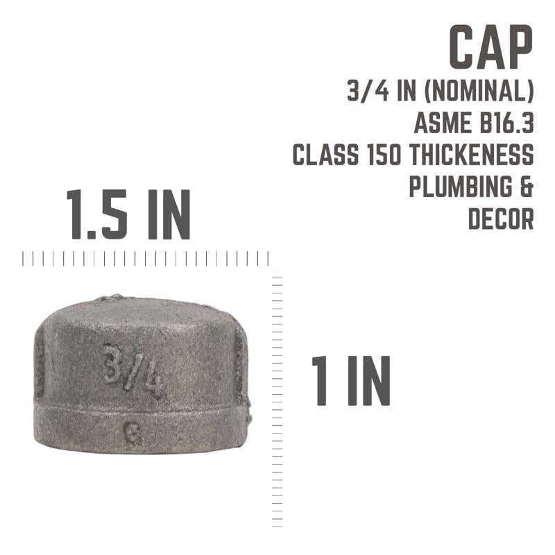 CAPS BLK 3/4