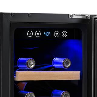 NewAir Single Zone 19-Bottle Built-In Compact Size Wine Cooler Fridge with Precision Digital Thermostat - Stainless Steel AWR-190SB