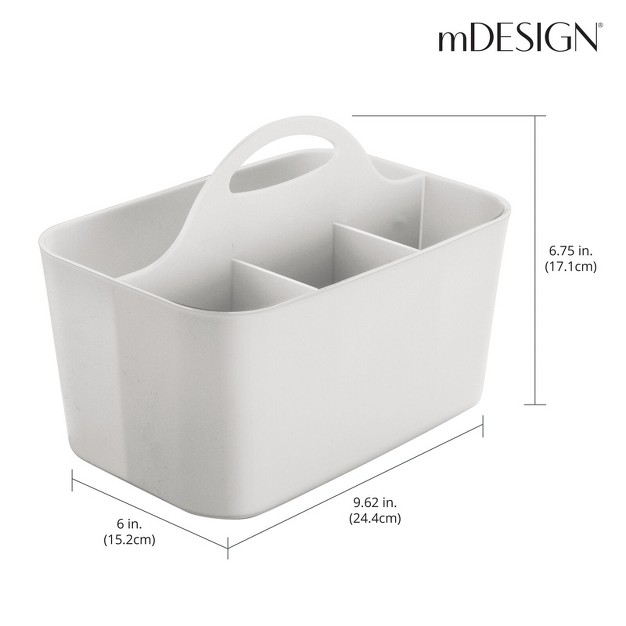 Mdesign Small Plastic Caddy Tote For Desktop Office Supplies