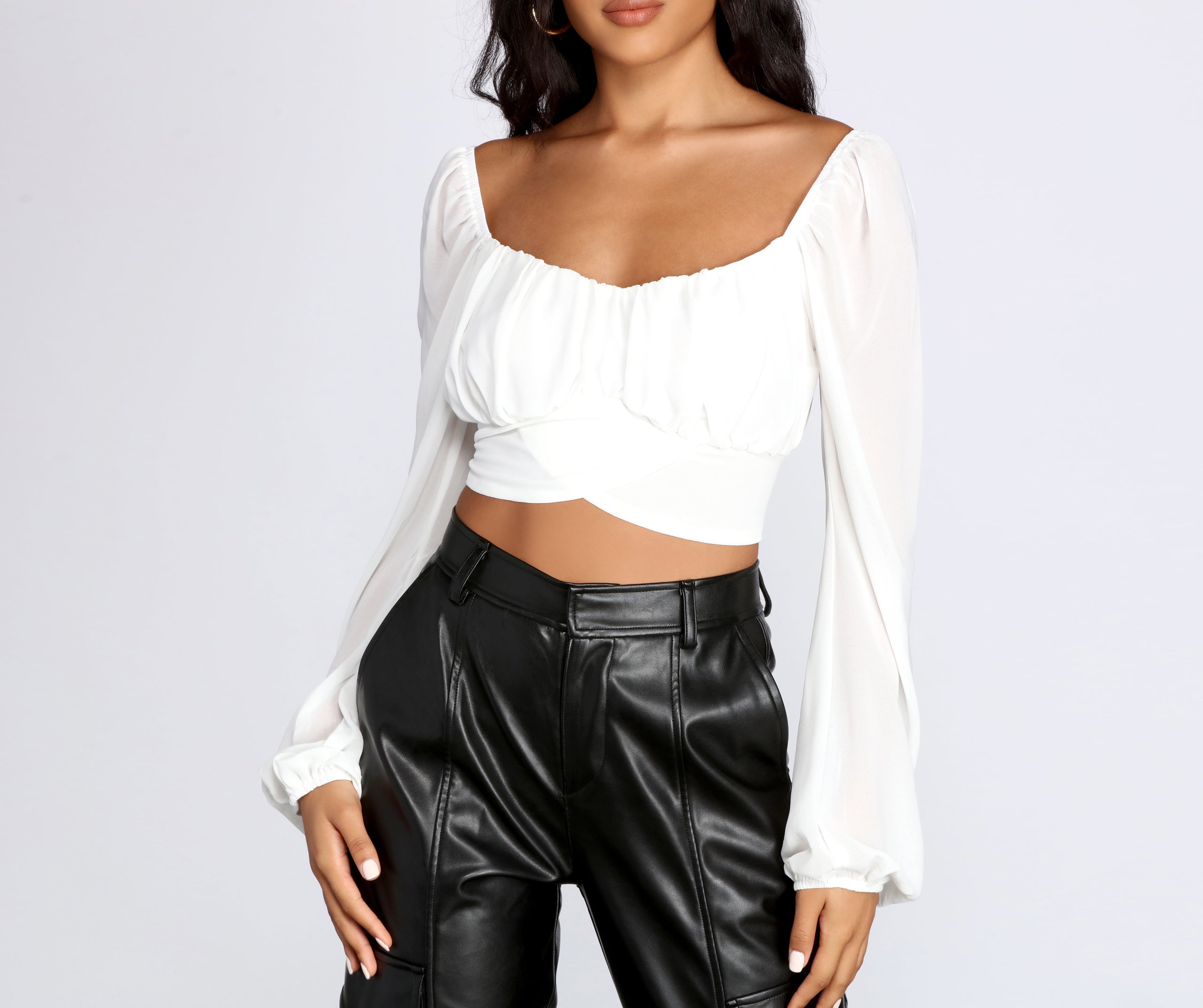 Pretty Pleated Tie Waist Blouse