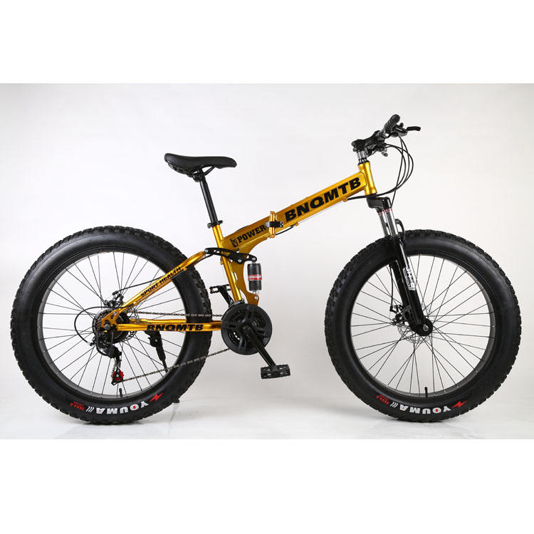 2023 factory supply 26 inch 21 speed double disc brake high carbon steel frame  folding mountain bike spoke rim fat tire bicycle