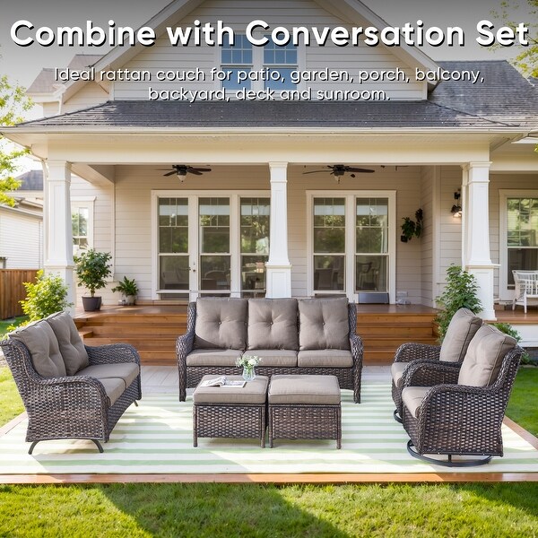 Outdoor Glider Sofa with Ottoman