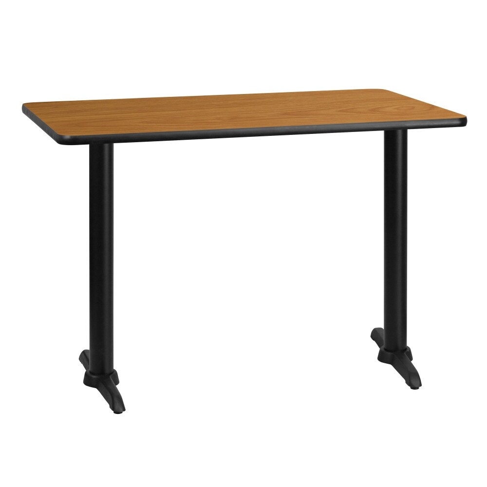 30'' x 42'' Rectangular Laminate Table Top with 5'' x 22'' Table Height Bases   30\