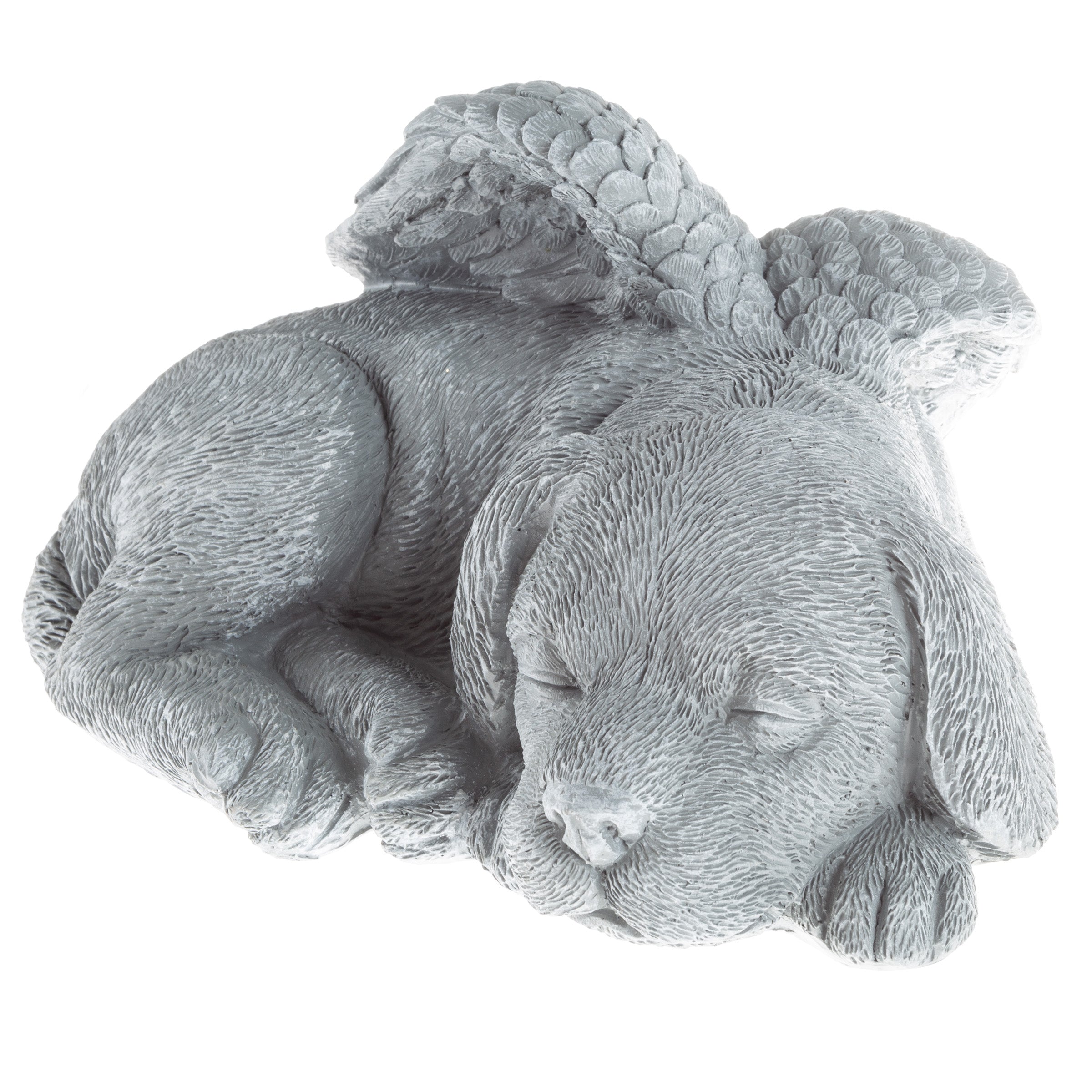 Pure Garden, Sleeping Angel Dog Pet Memorial Statue, Resin, Faux Stone Finish