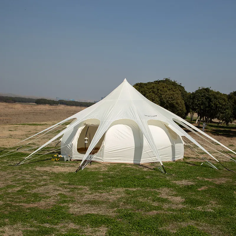 outdoor glamping star tent with cover high waterproof high quality luxury star bell tent with cover for family friend parties