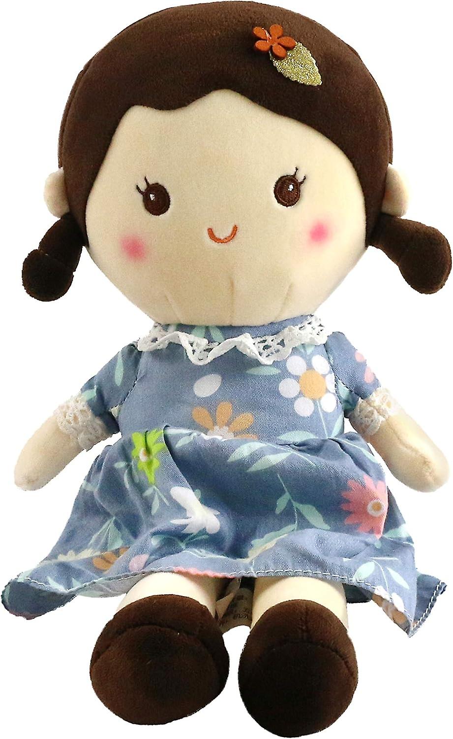 Aerofara Stuffed Doll For Girl Soft Plush Snuggle Play Toy Gift For Kids Babies Sleeping and Cuddle Buddy Companion In Flower Dress Holiday Birthday，15'