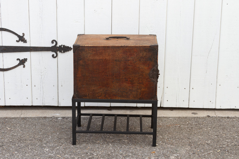 19th Century Leather Tansu Side Table   Rustic   Side Tables And End Tables   by De cor  Houzz