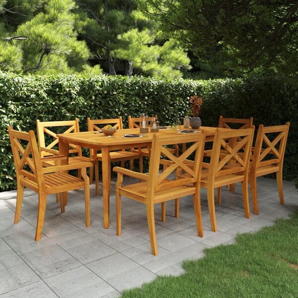 vidaXL 3/5/7/9 Piece Patio Dining Set Solid Wood Acacia