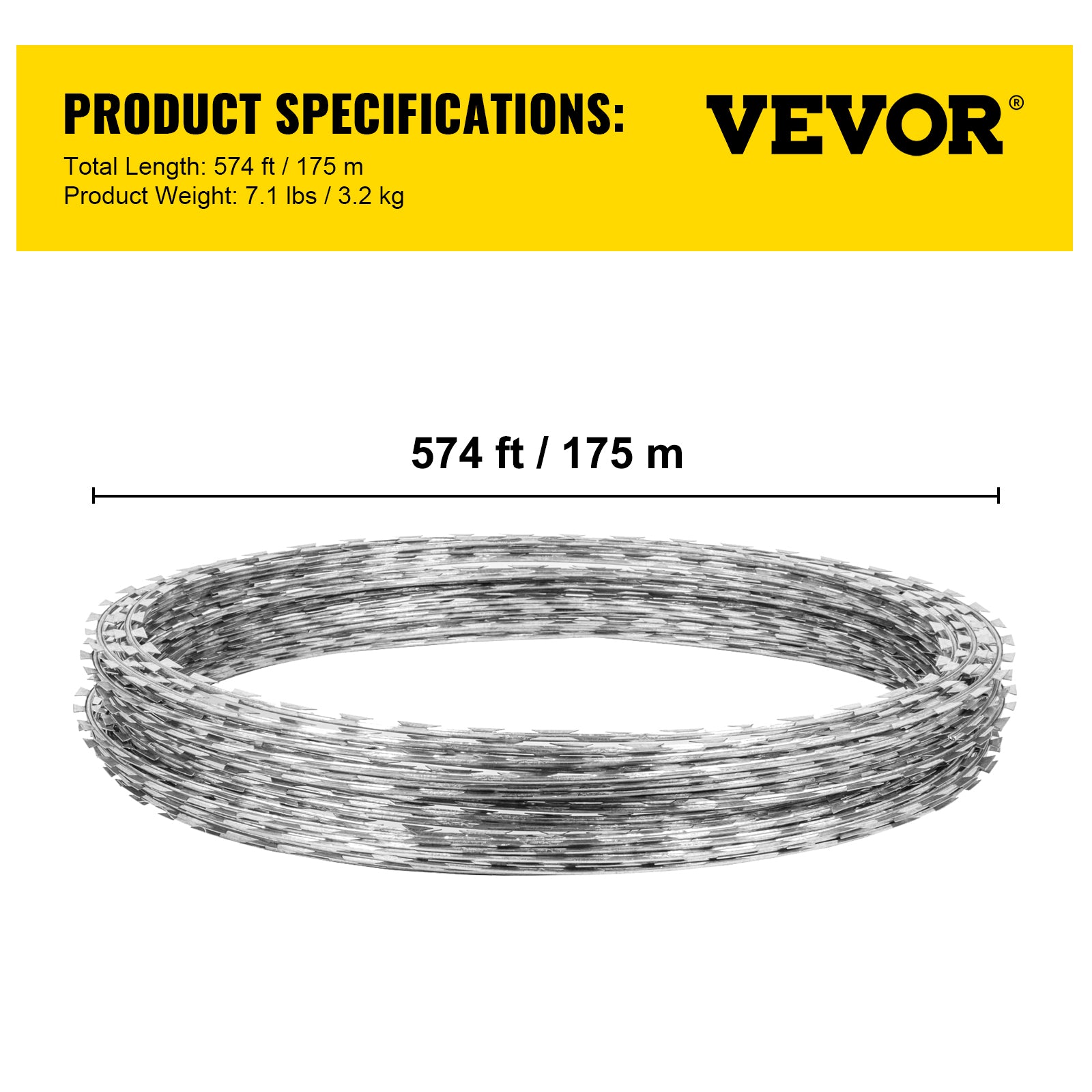 VEVOR Razor Wires Razor Barbed Wire 246ft 5 Coils Razor Wire Fencing Razor Fence