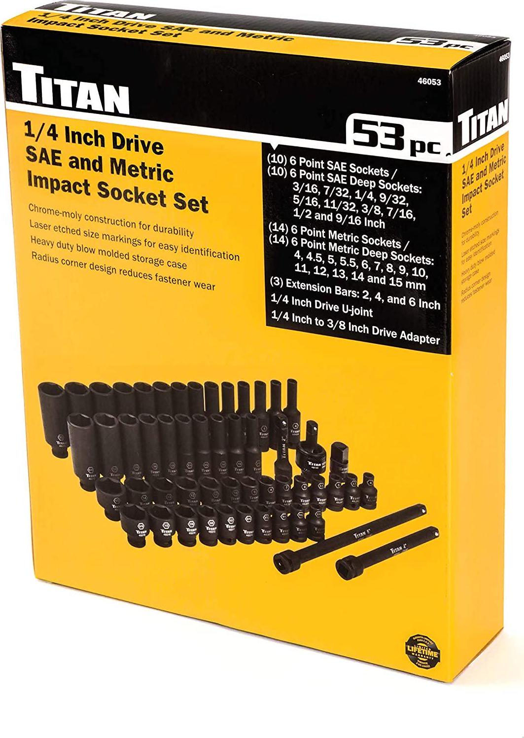 53 PC 1/4 DR SAE AND METRIC IMPACT SOCKET SET