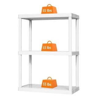 GRACIOUS LIVING 3 Shelf Storage Unit Organizers for Home or Garage White (2-Pack) 2 x 91015MAX-IT-1C-54