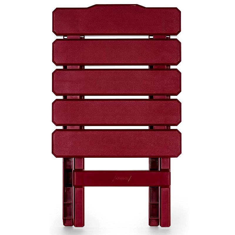 Camco 51684 Outdoor Camping Regular Adirondack Plastic Folding Side Table， Red