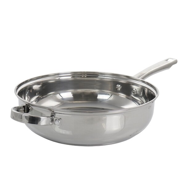 16 Cup Stainless Steel Saute Pan with Lid and Splatter Guard