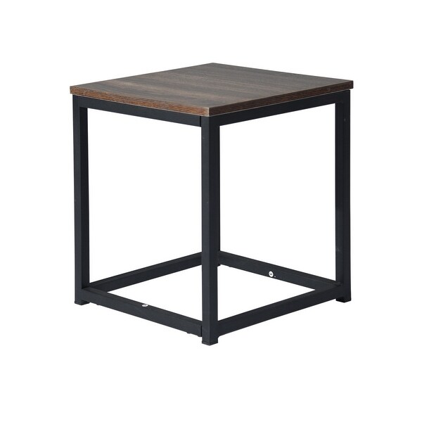 Homylin Facto Composite Square End Table - Dark Brown