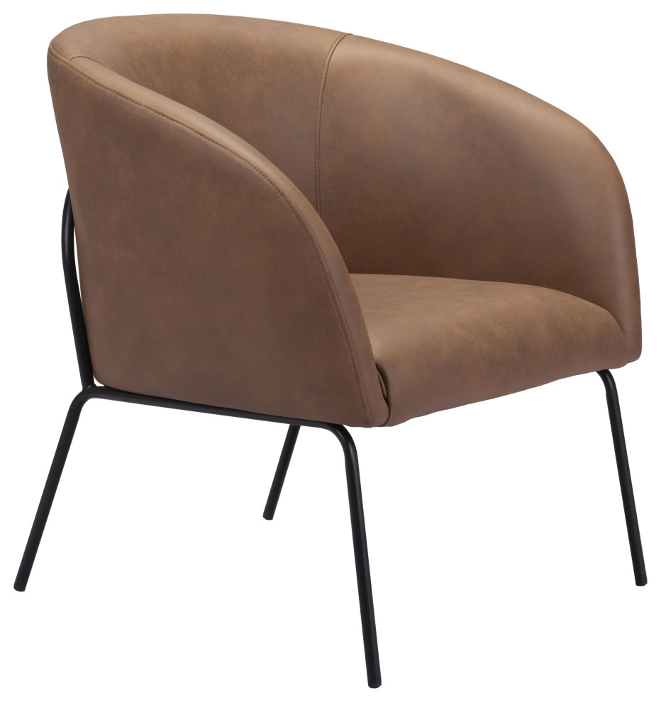 Quinten Accent Chair Vintage Brown   Midcentury   Armchairs And Accent Chairs   by Furniture East Inc.  Houzz