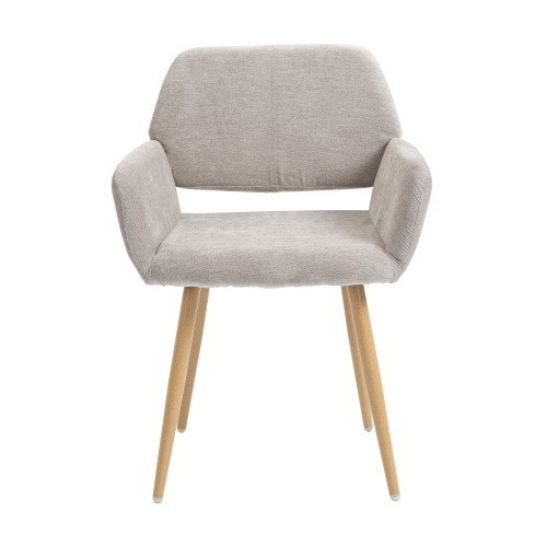 Fabric Upholstered Side Dining Chair with Metal Le...