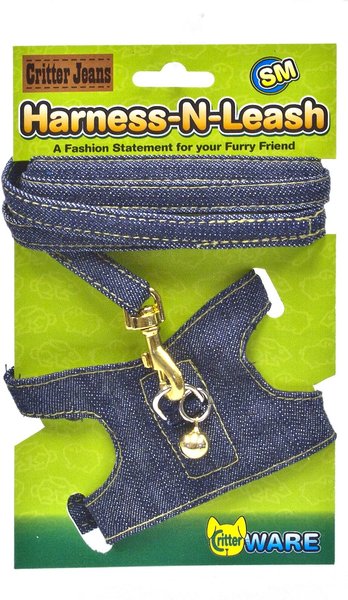 Ware Critter Jeans Harness-N-Leash Small Animal Harness， Small