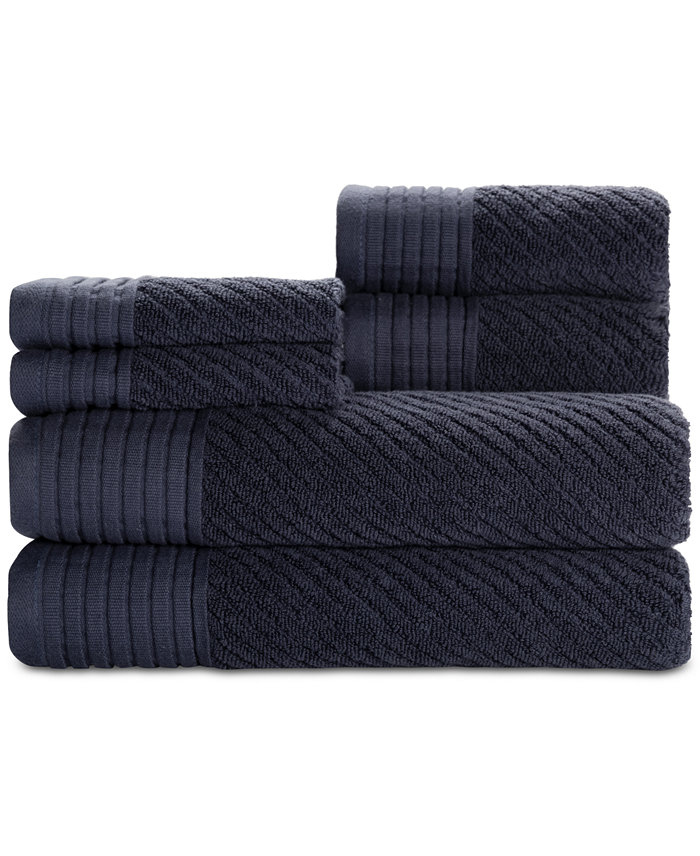 Caro Home Beacon Cotton 6-Pc. Textured Towel Set