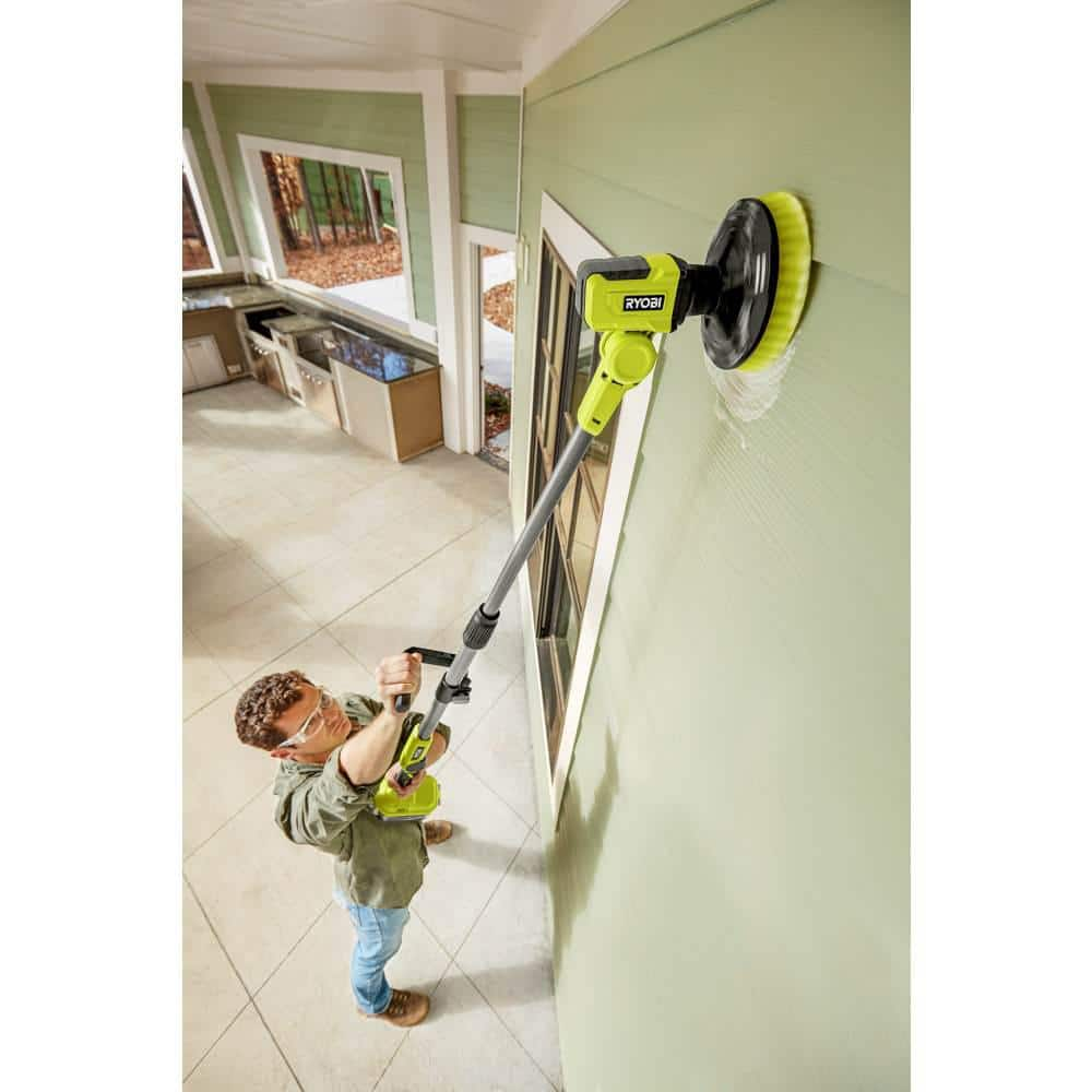 Ryobi ONE+ 18v Cordless Telescoping Power Scrubber With Cordless Handheld Sprayer (Tools Only)