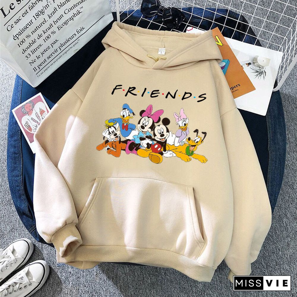 Disney Mickey Mouse Friends Cartoon Hoodies Goofy Cotton Clothes Korean Hoodie Harajuku Clothes Hoodies Womens Clothing