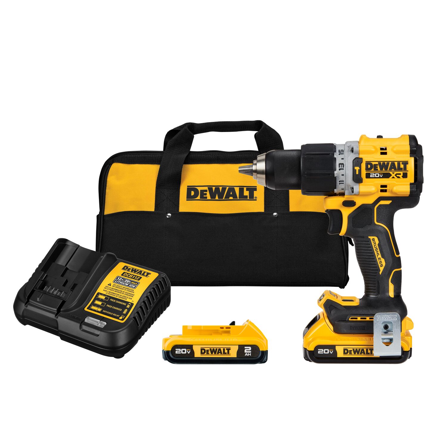 DEWALT 20V MAX XR Brushless Cordless 1/2-in Hammer Drill/Driver Kit