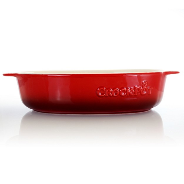 Crock pot 2 5 Quart Red Stoneware Bake Pan