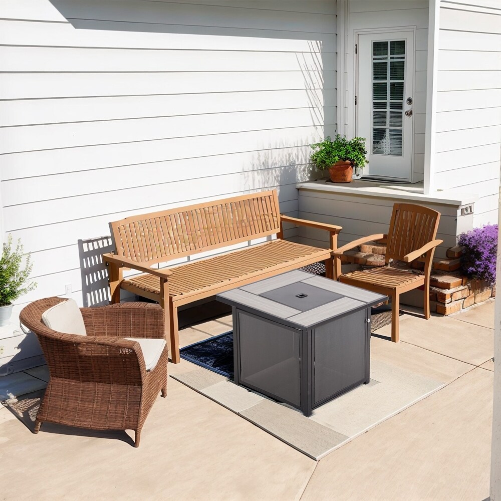 Patio Outdoor Gas Fire Pit Table  43 Inch 50 000 BTU Rectangle Patio Propane Fire Pit Table   32 inch