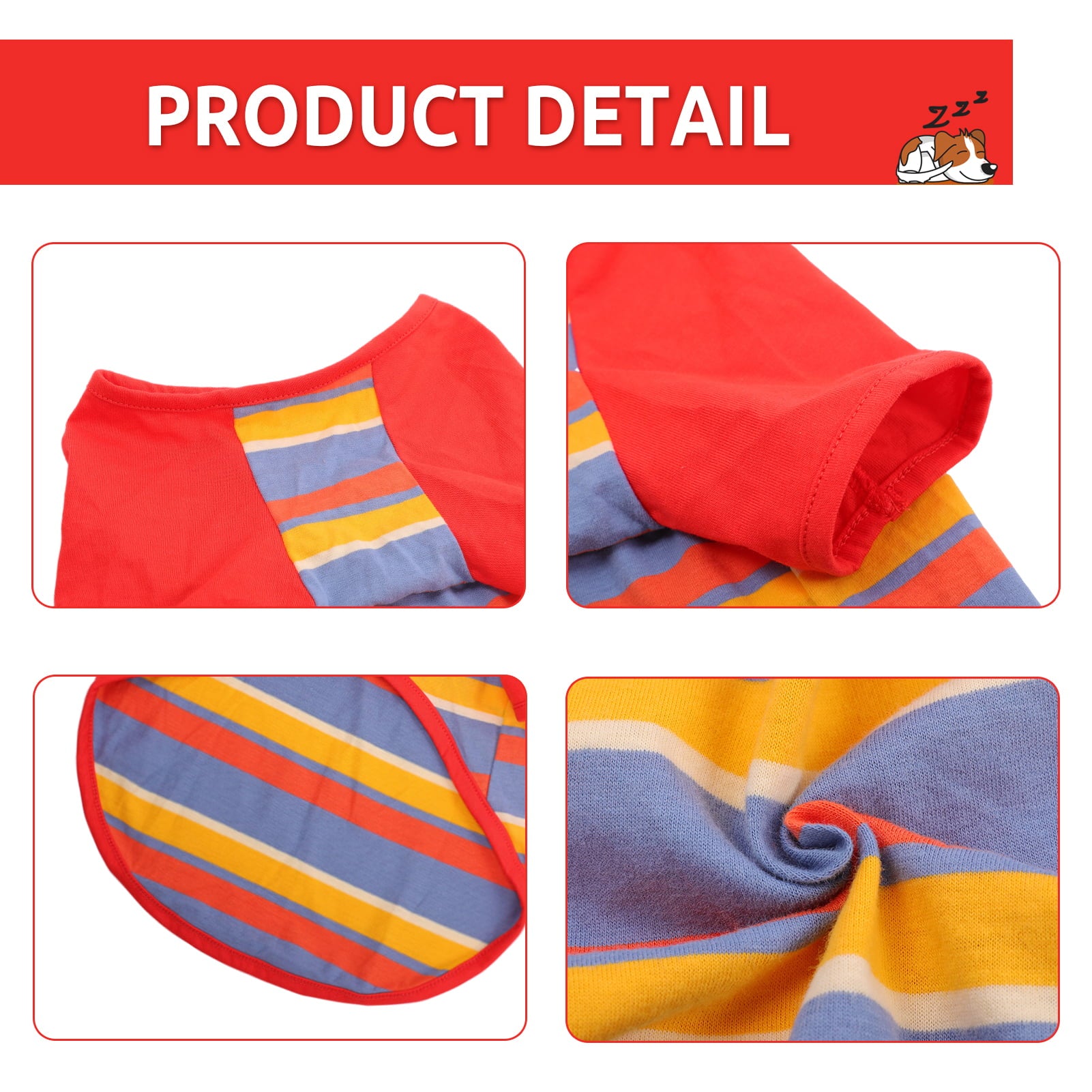 Preferhouse Dog Shirt Lightweight Stretchy Soft Cool Breathable Apparel Colourful Stripe Clothes for Small Medium large Dogs Puppy