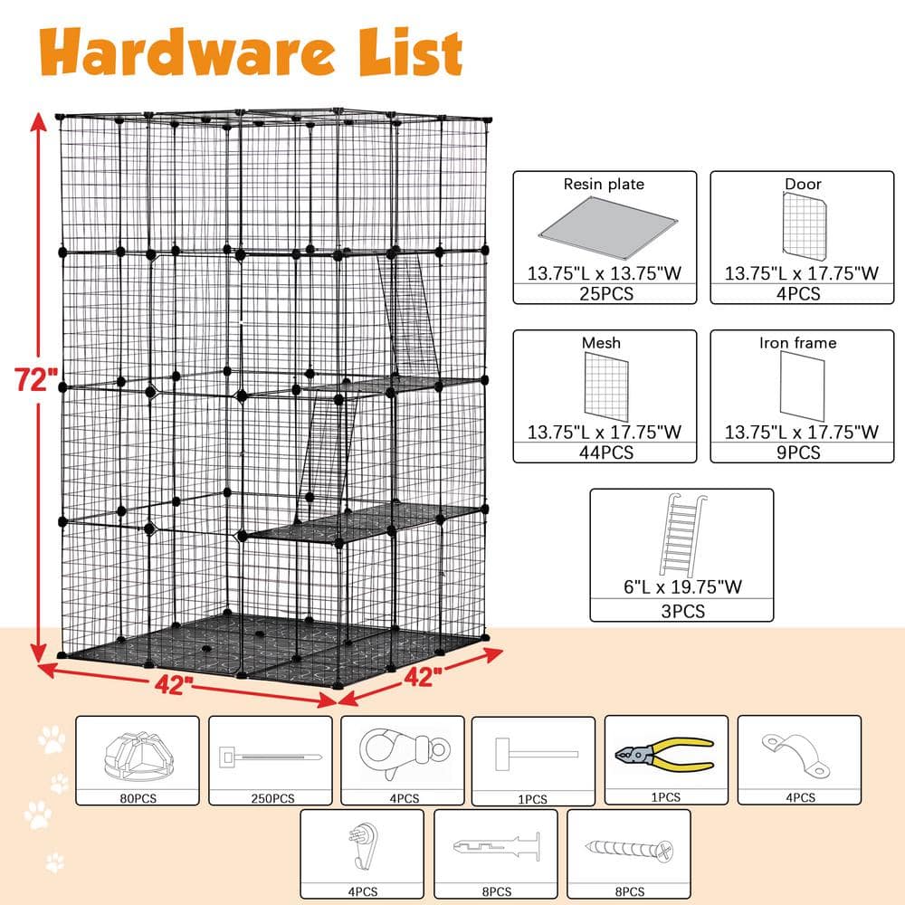 COZIWOW Cat Cage Large Playpen Exercise Place for 1-3 Cats CW12F0507