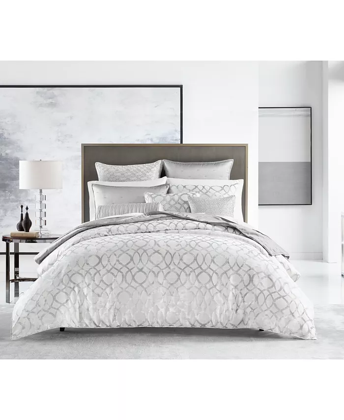 Hotel Collection Helix 3-Pc. Duvet Cover Set， Full Queen，