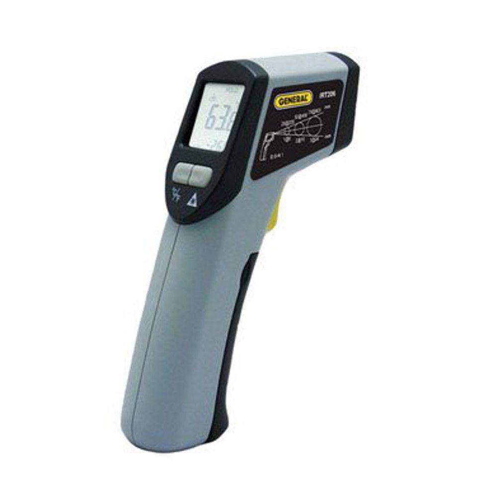 General Tools Laser Temperature Infrared Thermometer Gun with 8:1 Spot Ratio Max Temp 608 Degree with Backlit LCD display IRT206