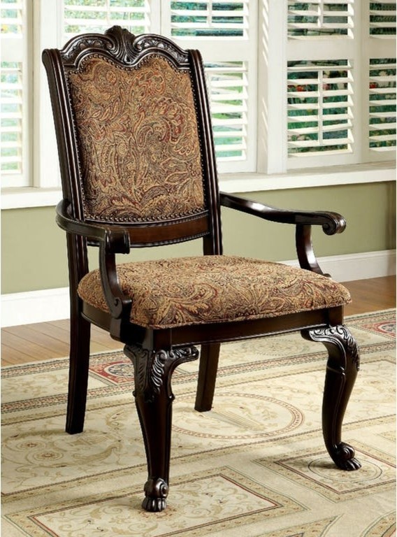 Classic Style Transitional Arm Chair  Cherry Brown   Traditional   Dining Chairs   by Benzara  Woodland Imprts  The Urban Port  Houzz